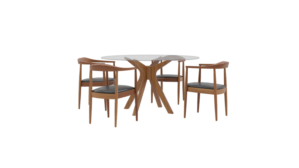 Stylish Modern Dining Table and Chair Set 3D Model - Professional 3D Model Render 9