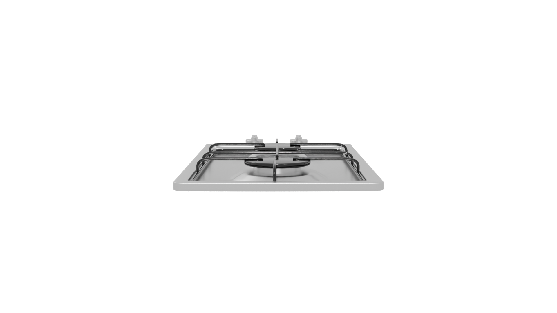Sleek Stainless Steel Gas Cooktop 3D Model - Professional 3D Model Render 5