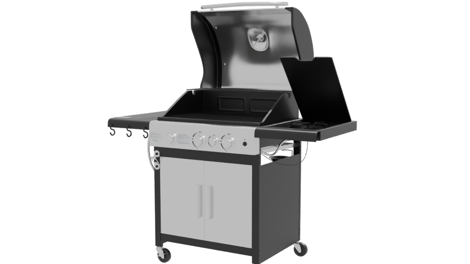 Stylish Outdoor Gas Grill 3D - Professional 3D Model Render 12