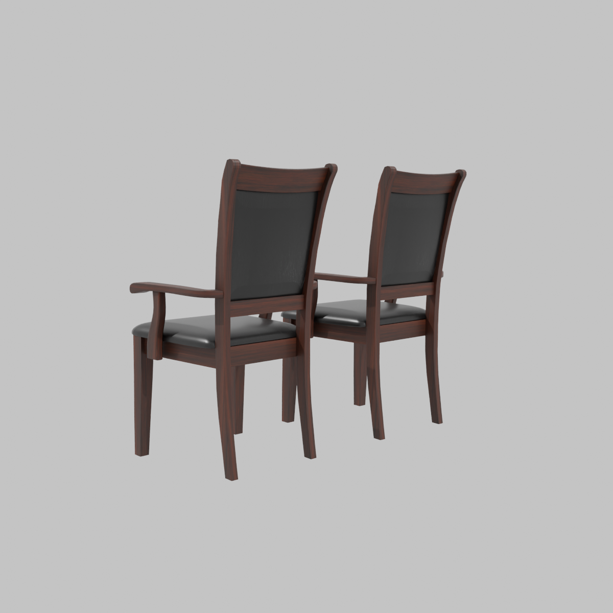Elegant Black Upholstered Dining Chairs - Professional 3D Model Render 11