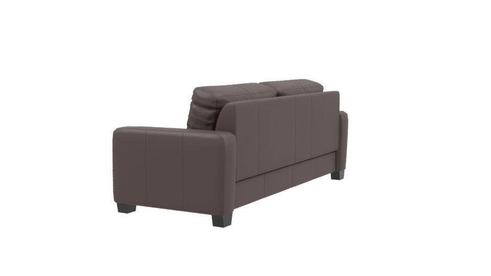 Stylish Brown Leather Sofa 3D - Professional 3D Model Render 3