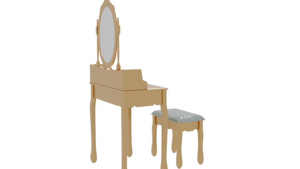 Elegant Vintage Vanity Set 3D - Professional 3D Model Render 7