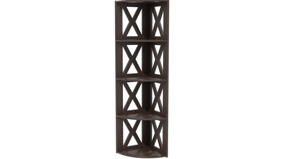 Stylish Wooden Corner Shelf Model - Professional 3D Model Render 13