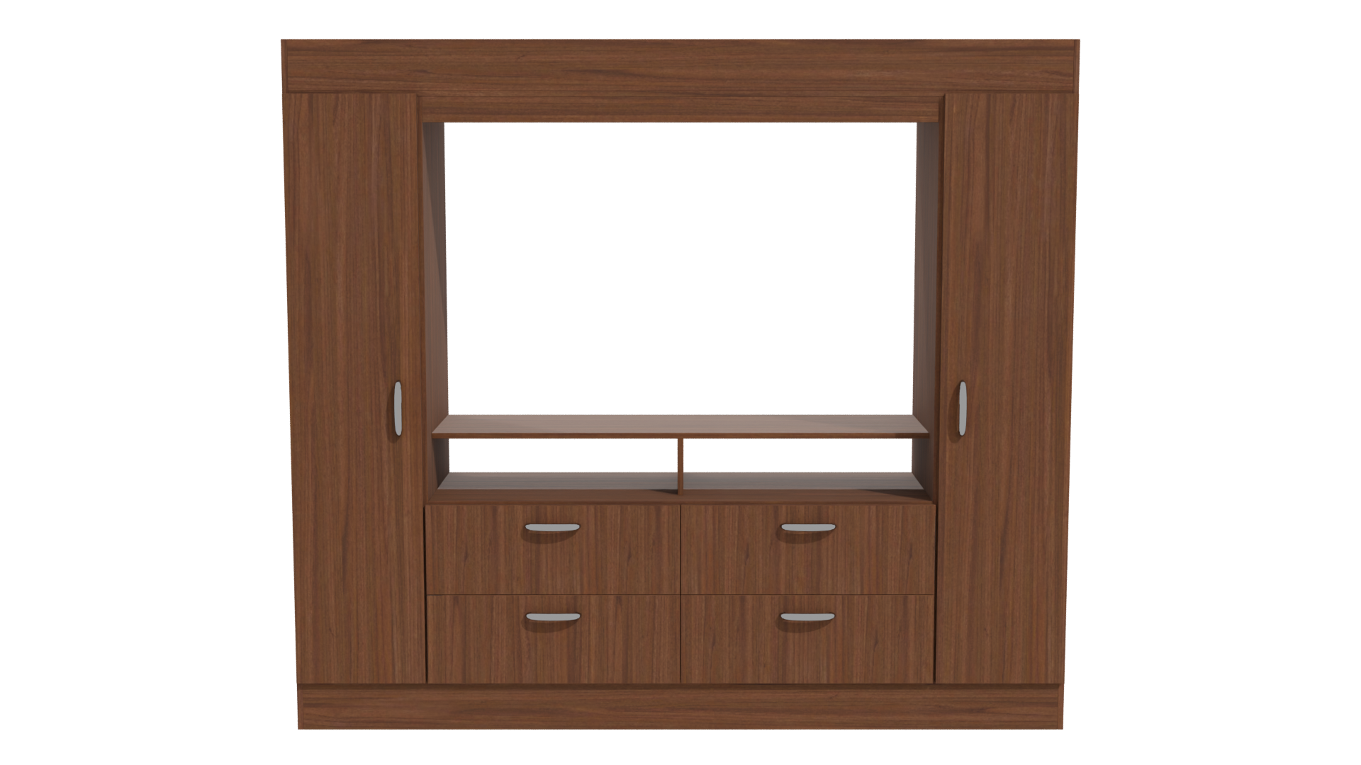 Stylish Wooden Entertainment Center 3D - Professional 3D Model Render 11