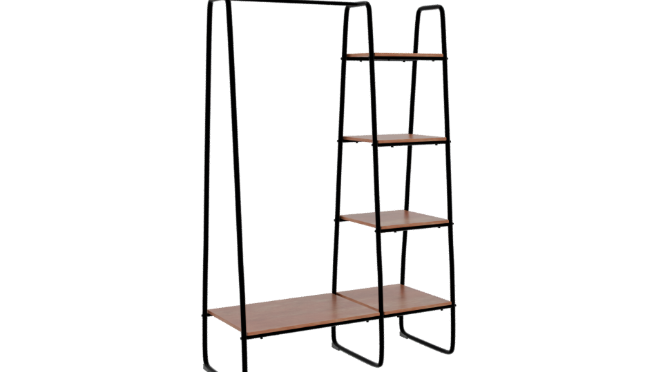 Modern Wooden Shelf Unit 3D - Professional 3D Model Render 4