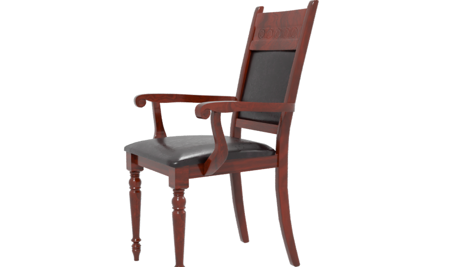Elegant Vintage Wooden Armchair 3D - Professional 3D Model Render 13