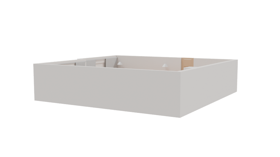 Stylish Minimalist Bedroom 3D Model - Professional 3D Model Render 9