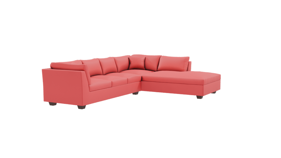 Red Sectional Sofa 3D Model - Professional 3D Model Render 9