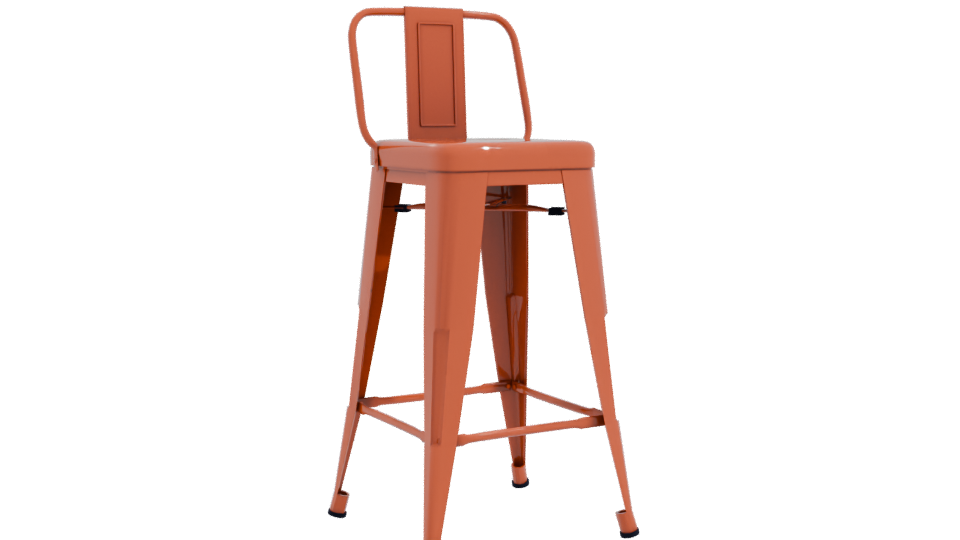 Industrial High Bar Stool 3D - Professional 3D Model Render 10