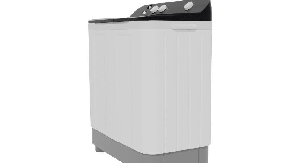 Compact Twin Tub Washing Machine 3D - Professional 3D Model Render 13