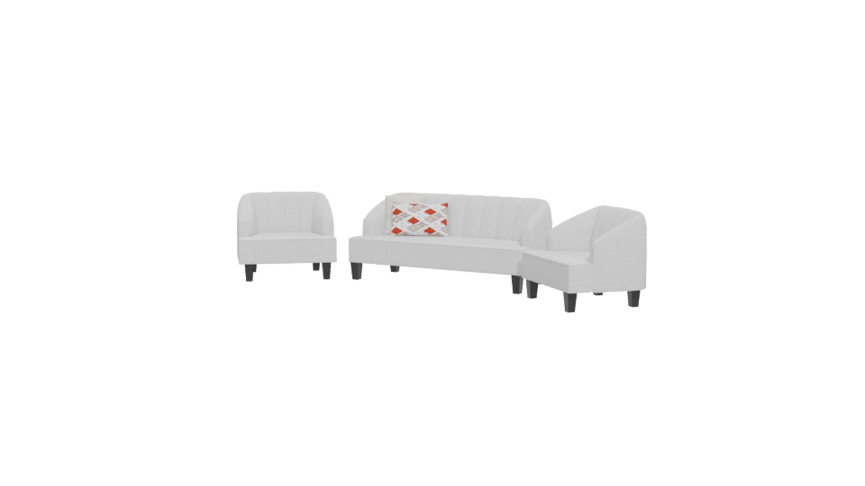 Elegant White Sofa Set 3D - Professional 3D Model Render 12