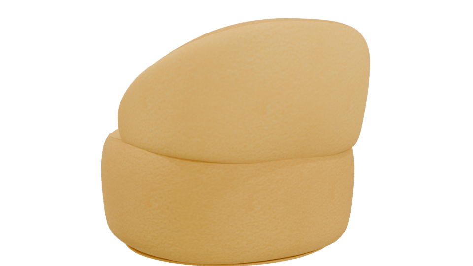 Stylized Yellow Lounge Chair 3D - Professional 3D Model Render 4