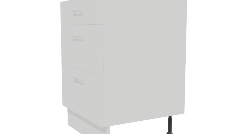 Minimalist 3-Drawer Storage Cabinet 3D Model - Professional 3D Model Render 13