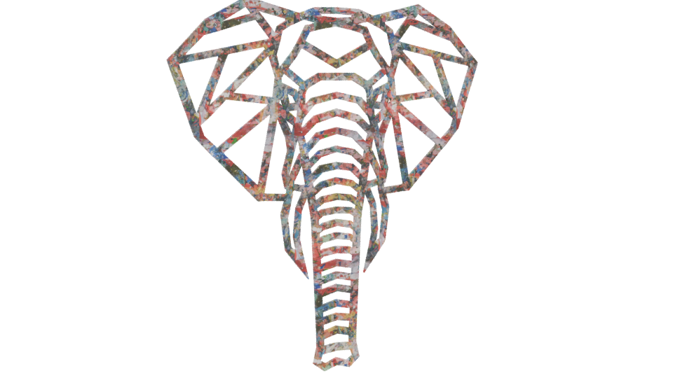 Stylized Elephant Head 3D Model - Professional 3D Model Render 4