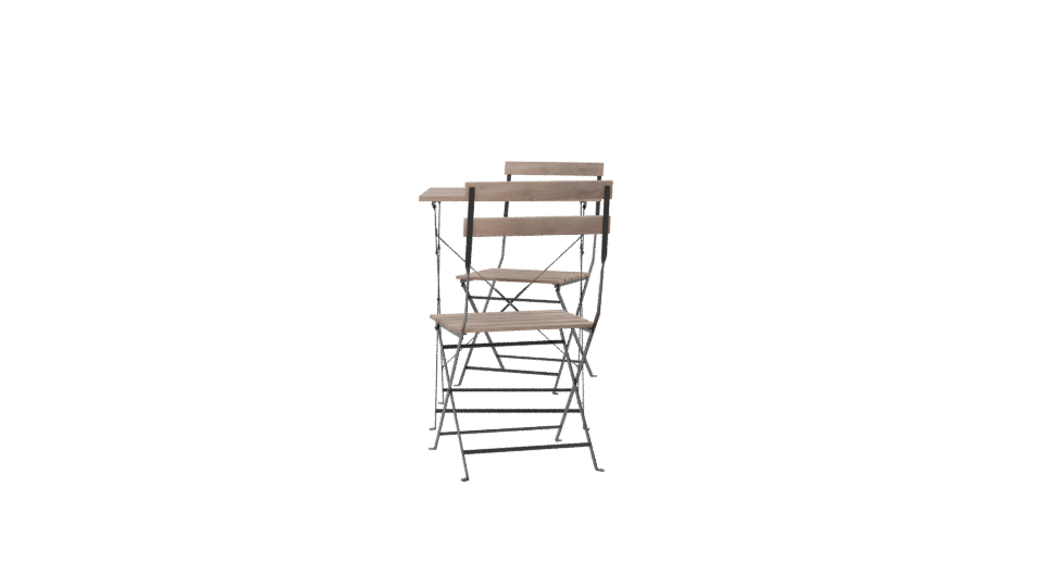 Stylish Outdoor Bistro Table and Chairs Set 3D Model - Professional 3D Model Render 2