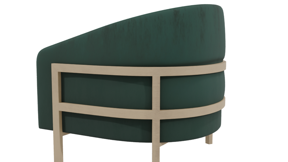 Stylish Green Accent Chair 3D - Professional 3D Model Render 3