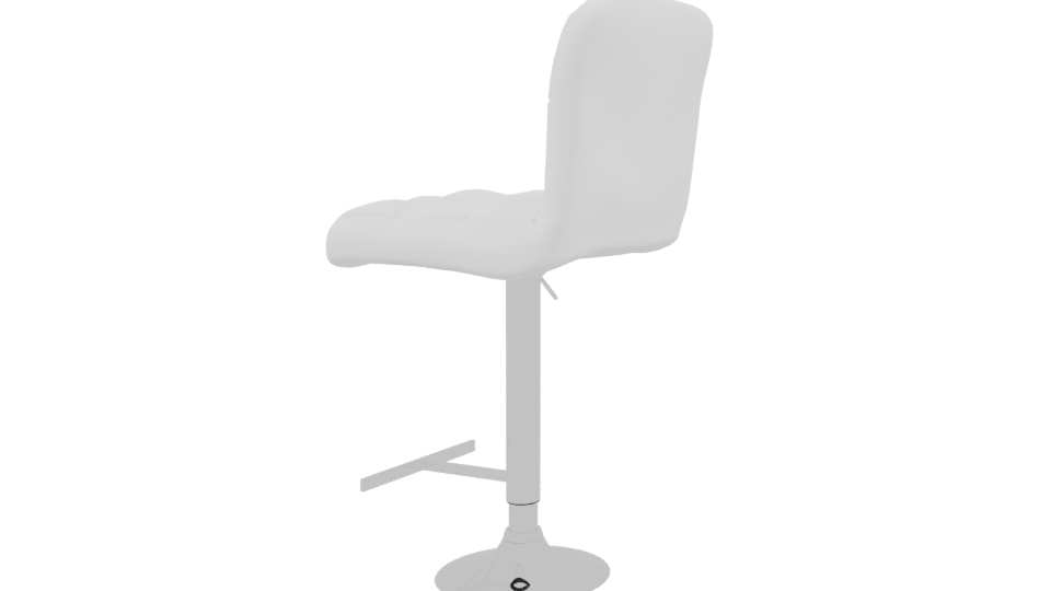 Sleek White Barstool 3D Model - Professional 3D Model Render 3