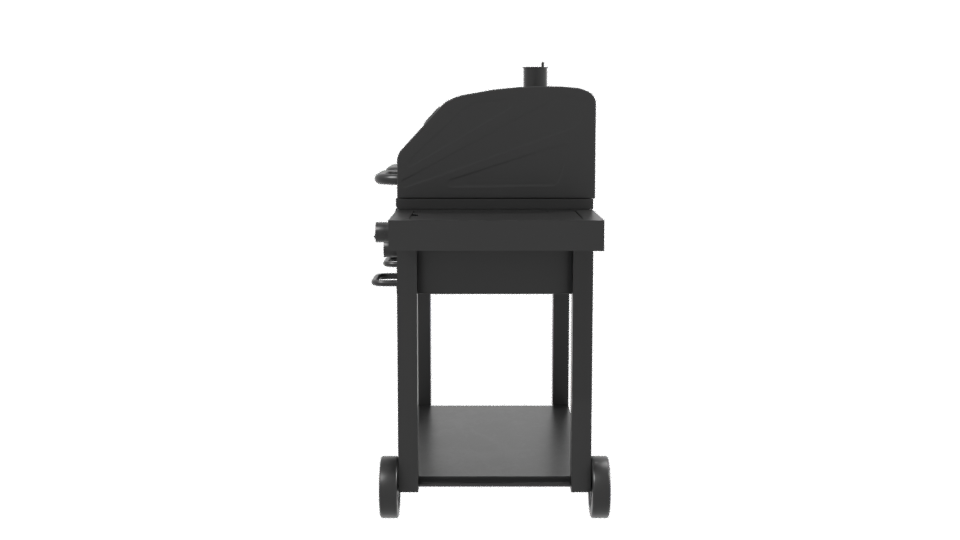 Stylish Dual Chamber BBQ Grill 3D Model - Professional 3D Model Render 2