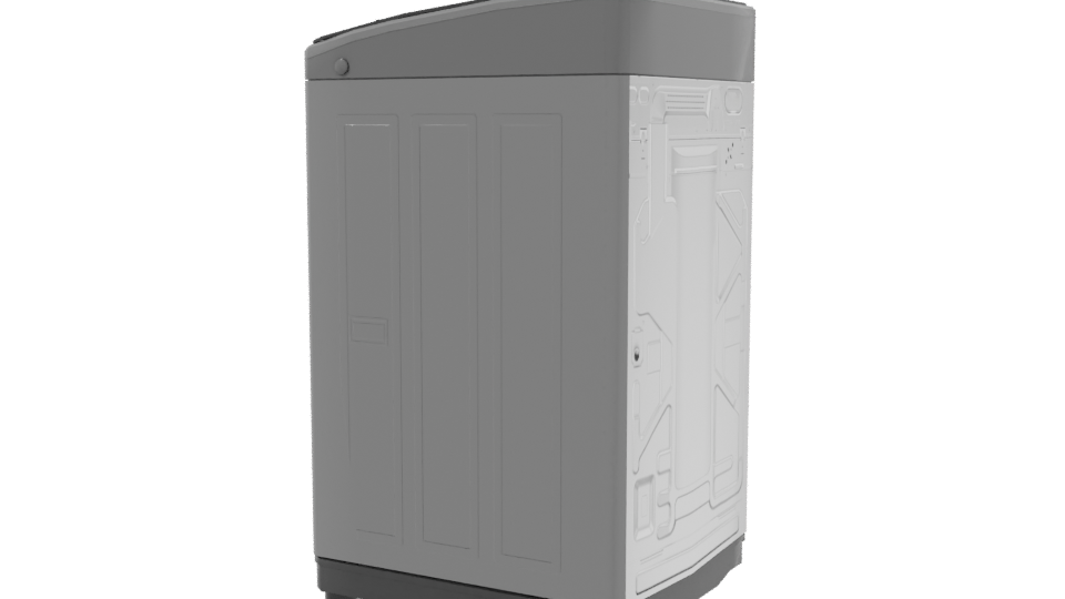 Sleek Modern Top-Load Washing Machine 3D Model - Professional 3D Model Render 3
