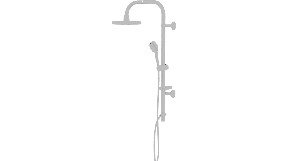 Sleek Modern Shower System 3D Model - Professional 3D Model Render 3