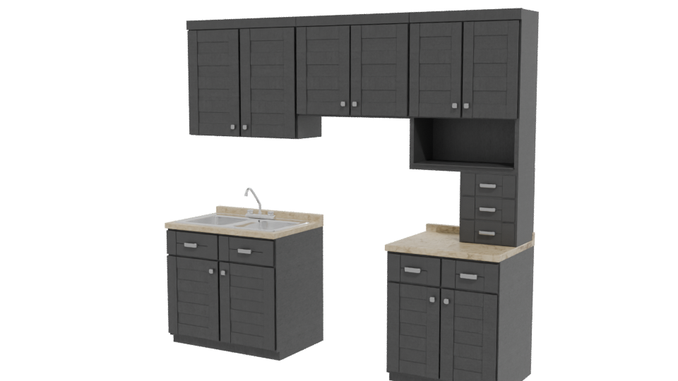 Stylish Kitchen Cabinet Set 3D - Professional 3D Model Render 12