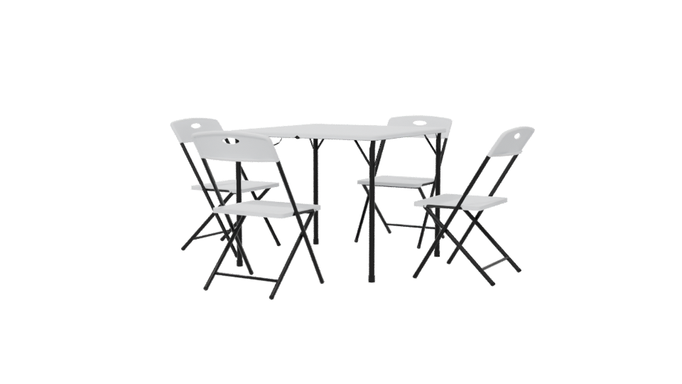 Minimalist Folding Table Set 3D - Professional 3D Model Render 6