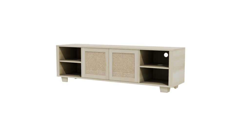 Stylish Wooden TV Stand 3D Model - Professional 3D Model Render 12