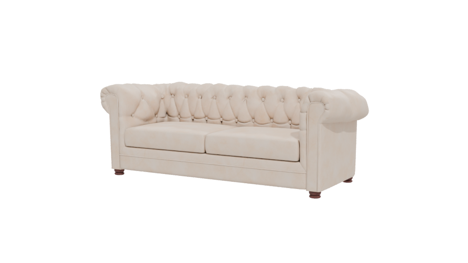 Elegant Chesterfield Sofa 3D Model - Professional 3D Model Render 12