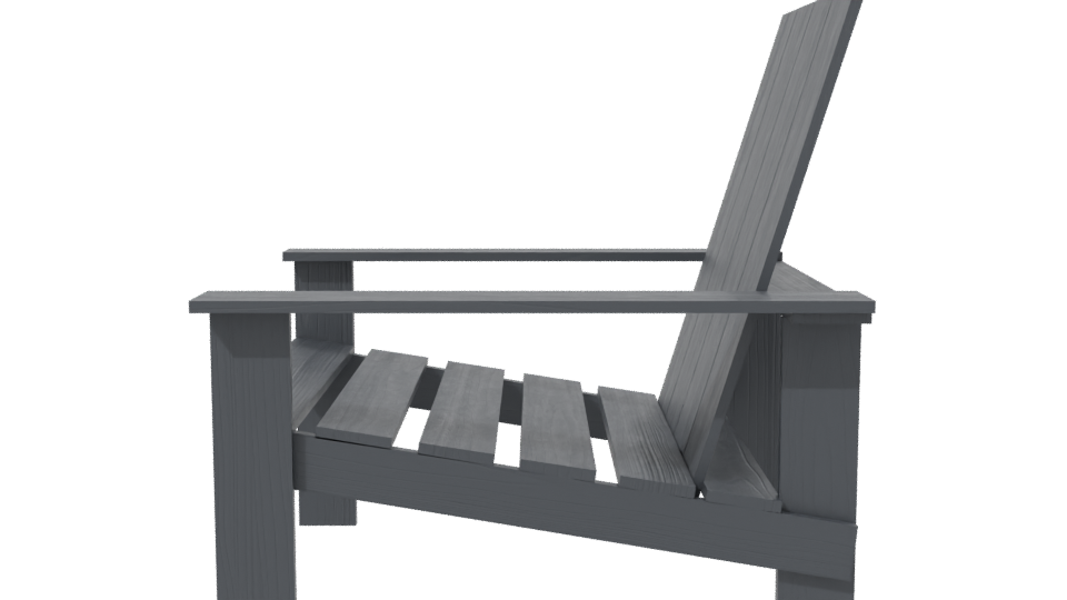 Stylish Outdoor Wooden Chair 3D - Professional 3D Model Render 2