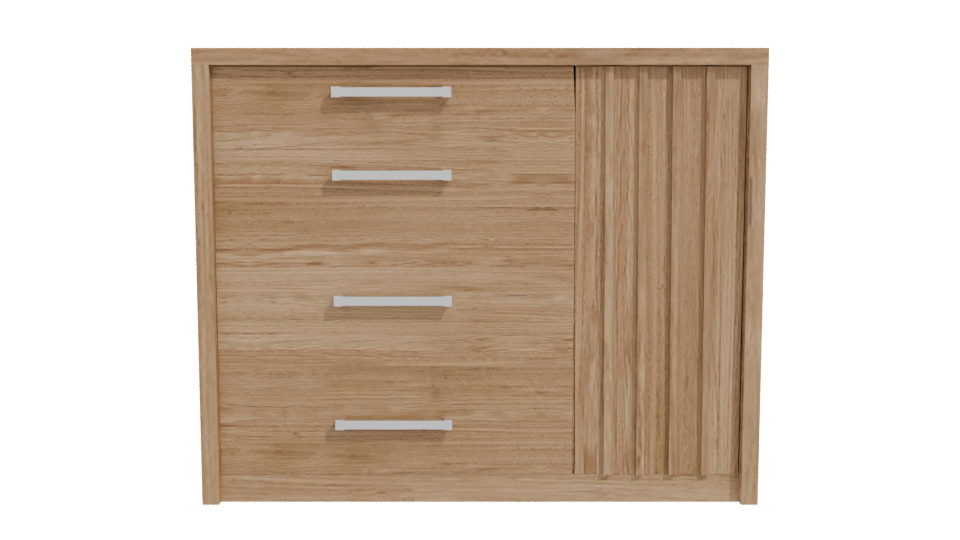Modern Wooden GAVETERO 3D Model - Professional 3D Model Render 11