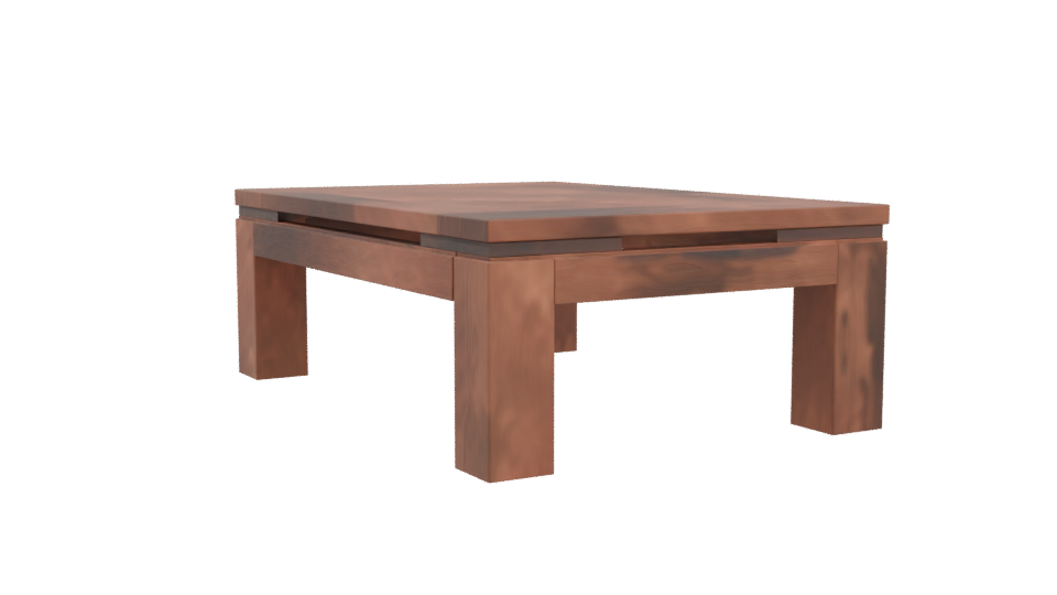 Rustic Wooden Coffee Table Model - Professional 3D Model Render 4