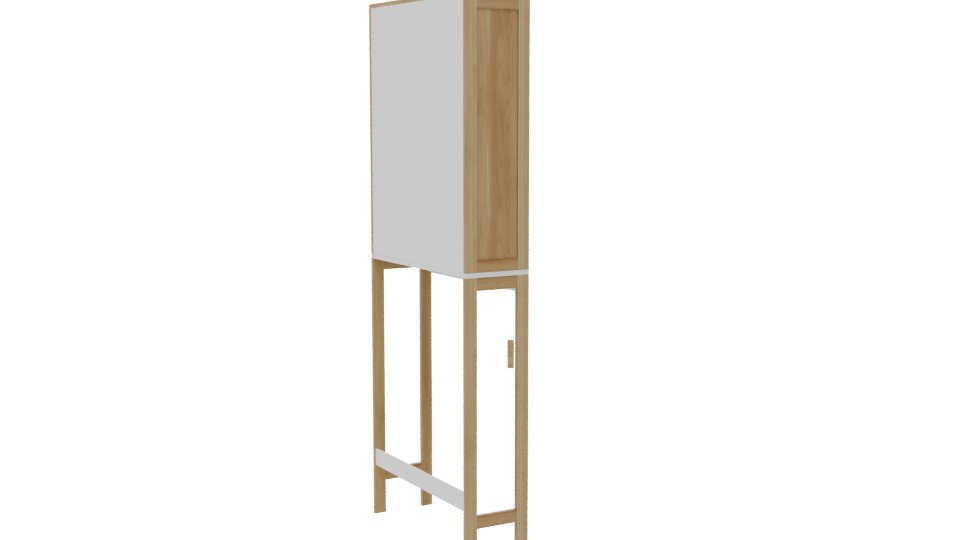 Stylish Wooden Display Cabinet Model - Professional 3D Model Render 7