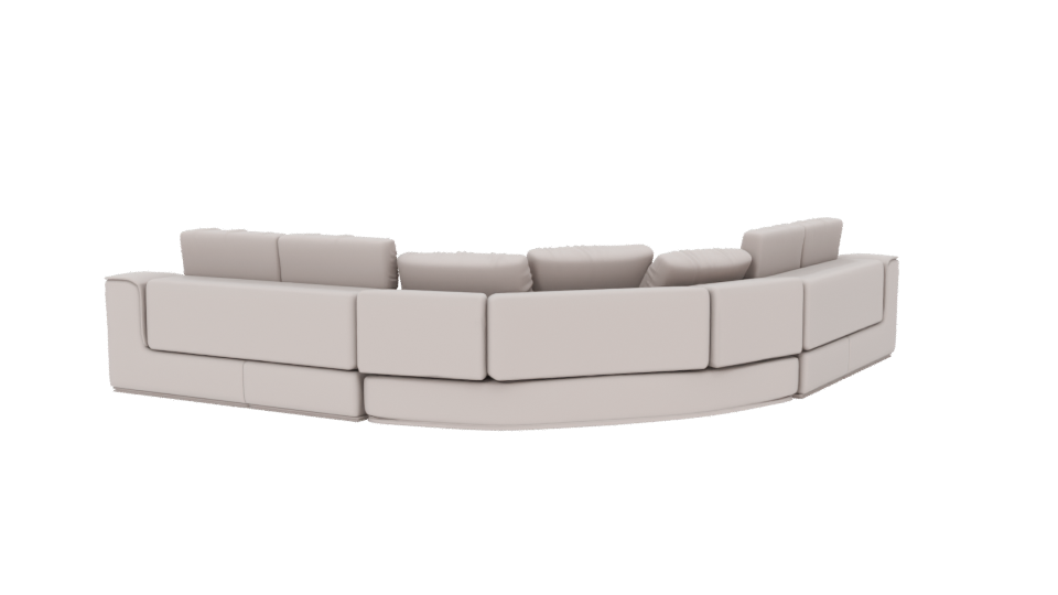 Stylish Curved Sofa 3D Model - Professional 3D Model Render 6