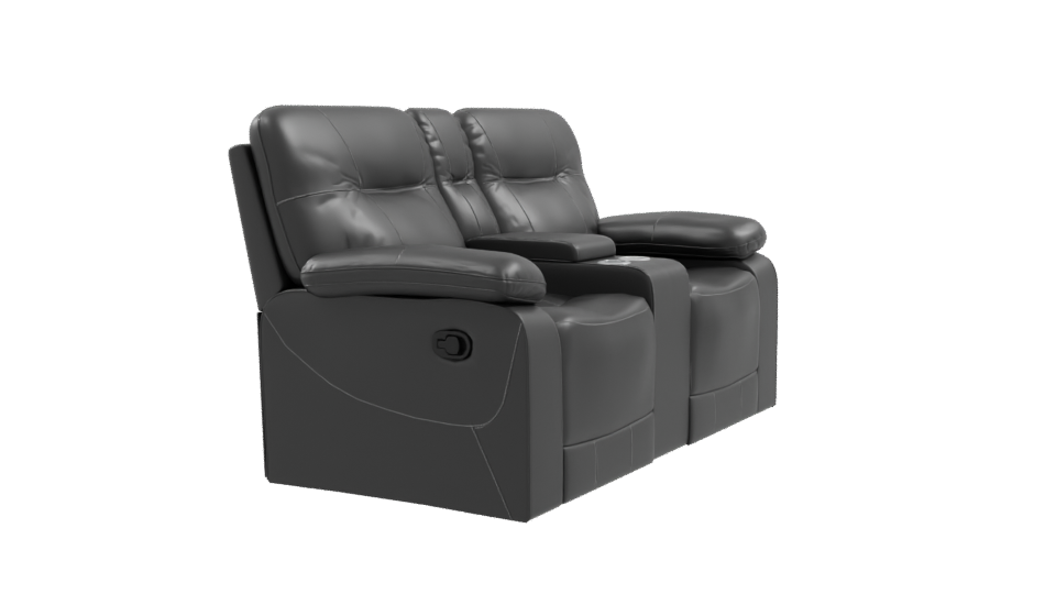 Stylish Black Recliner Sofa 3D - Professional 3D Model Render 9