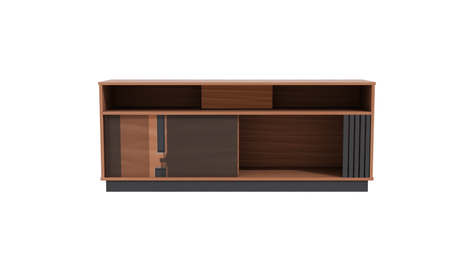 Contemporary Wooden Media Console 3D Model - Professional 3D Model Render 11