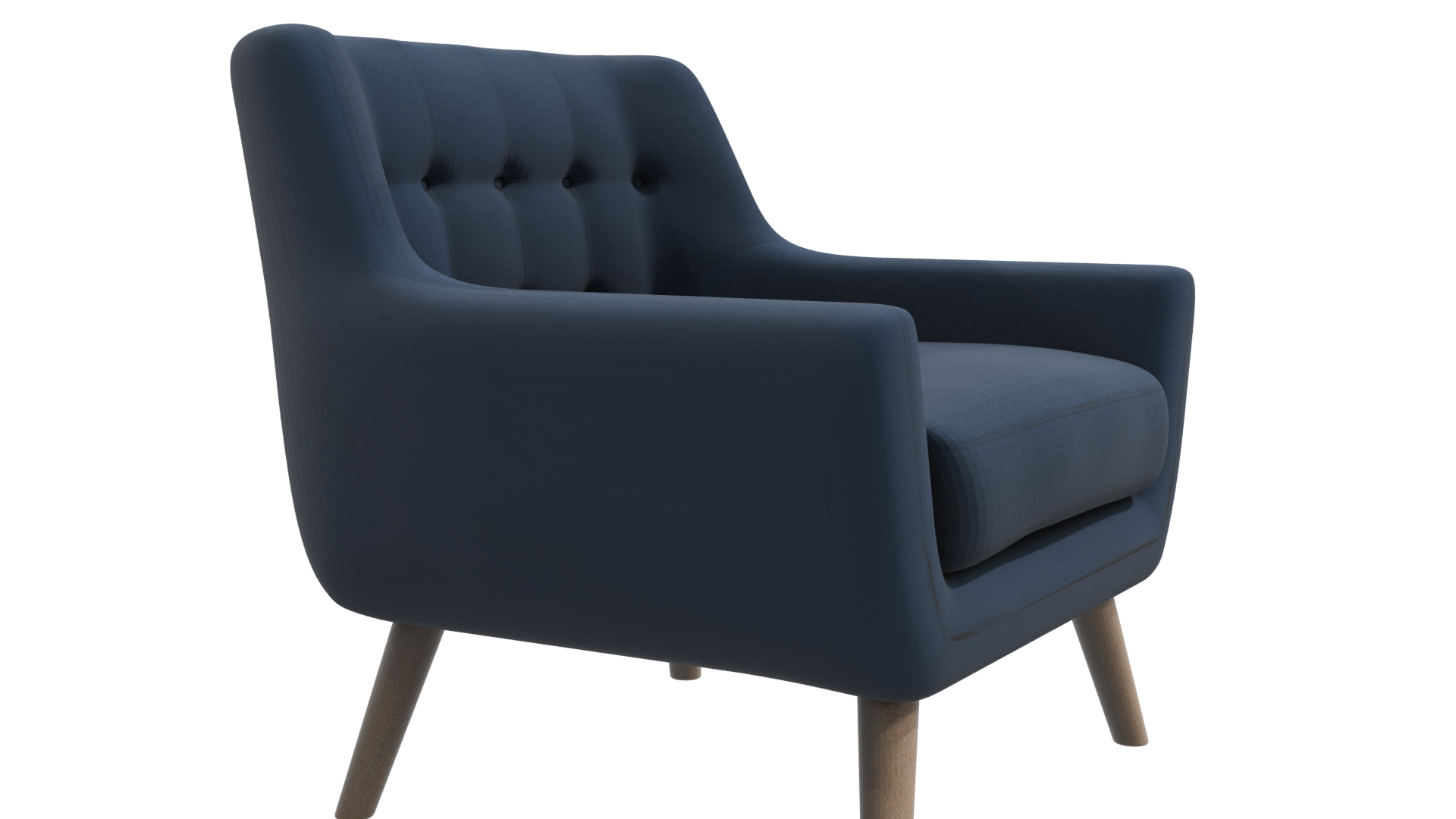 Modern Navy Blue Armchair 3D - Professional 3D Model Render 9