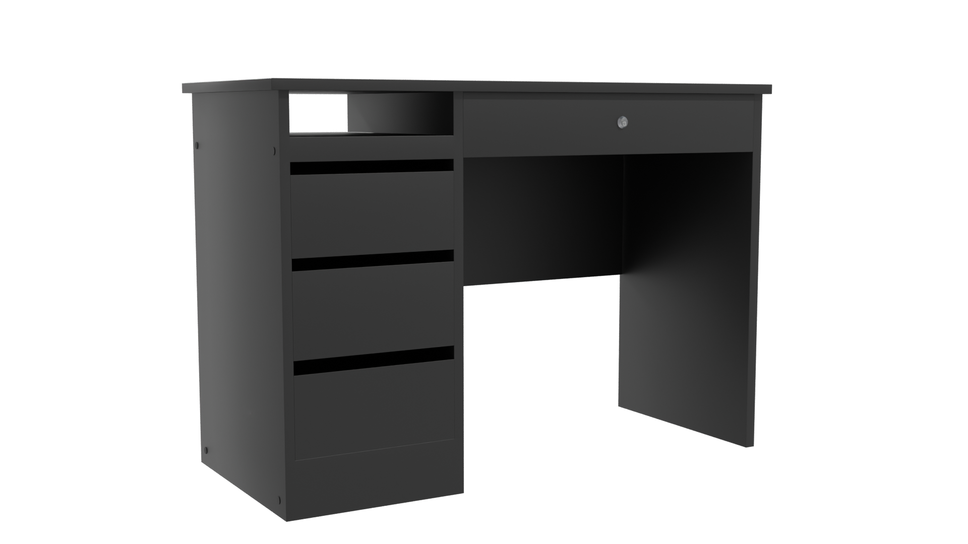 Stylish Black Writing Desk 3D - Professional 3D Model Render 10