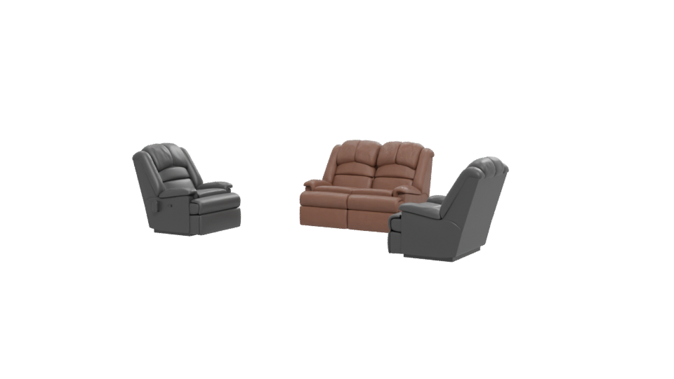 Contemporary Reclining Sofa Set 3D Model - Professional 3D Model Render 12