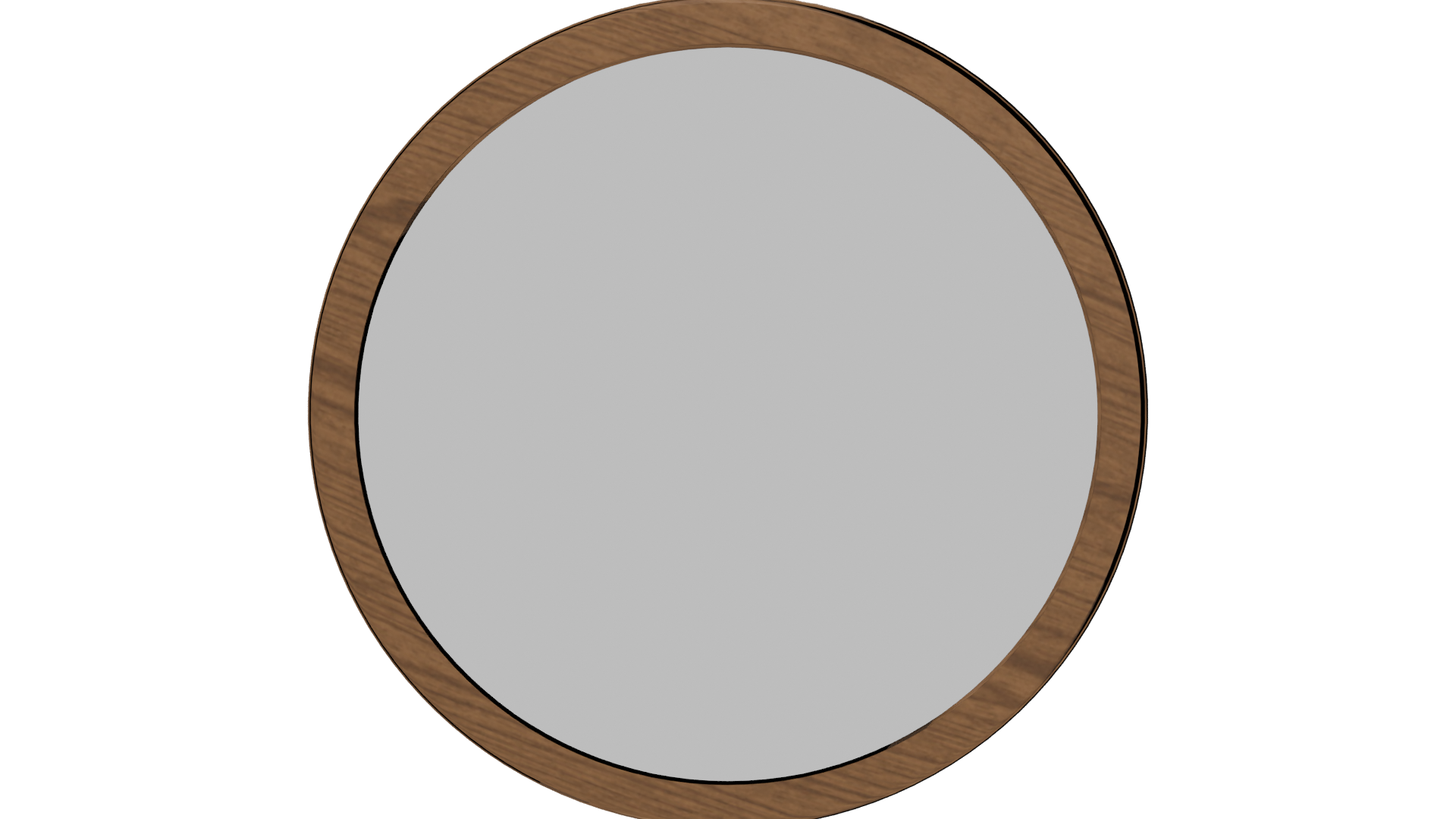Stylish Round Wooden Mirror 3D - Professional 3D Model Render 11