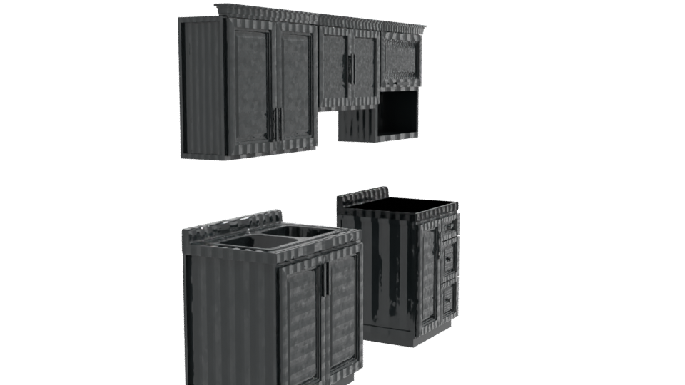 Stylish Kitchen Cabinet Set 3D - Professional 3D Model Render 9