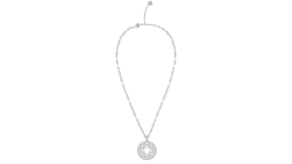 Elegant Silver Pendant Necklace 3D - Professional 3D Model Render 5