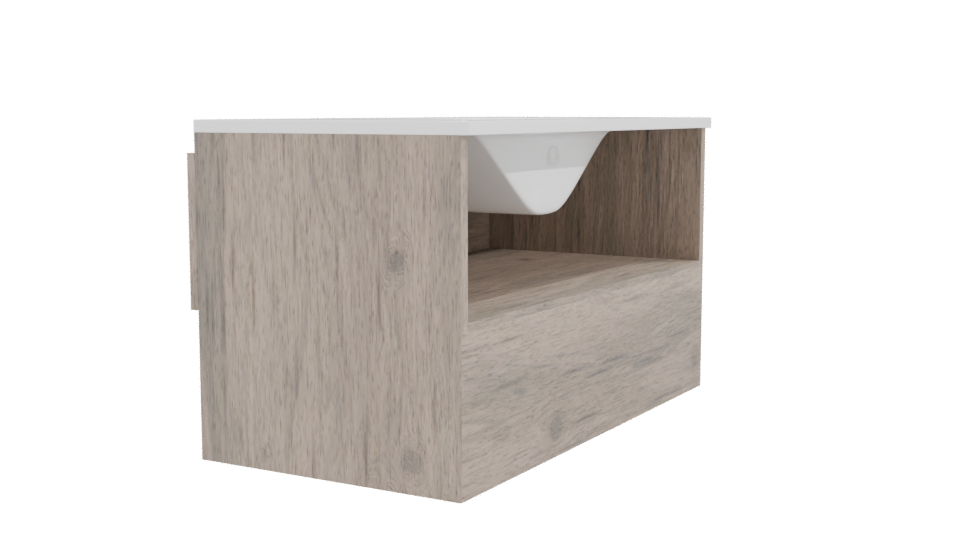 Minimalist Wooden Bathroom Vanity 3D - Professional 3D Model Render 3