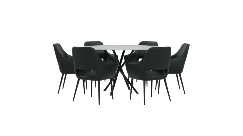 Modern Dining Table Set 3D - Professional 3D Model Render 4