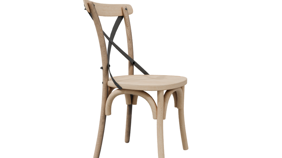 Classic Wooden Dining Chair Model - Professional 3D Model Render 3