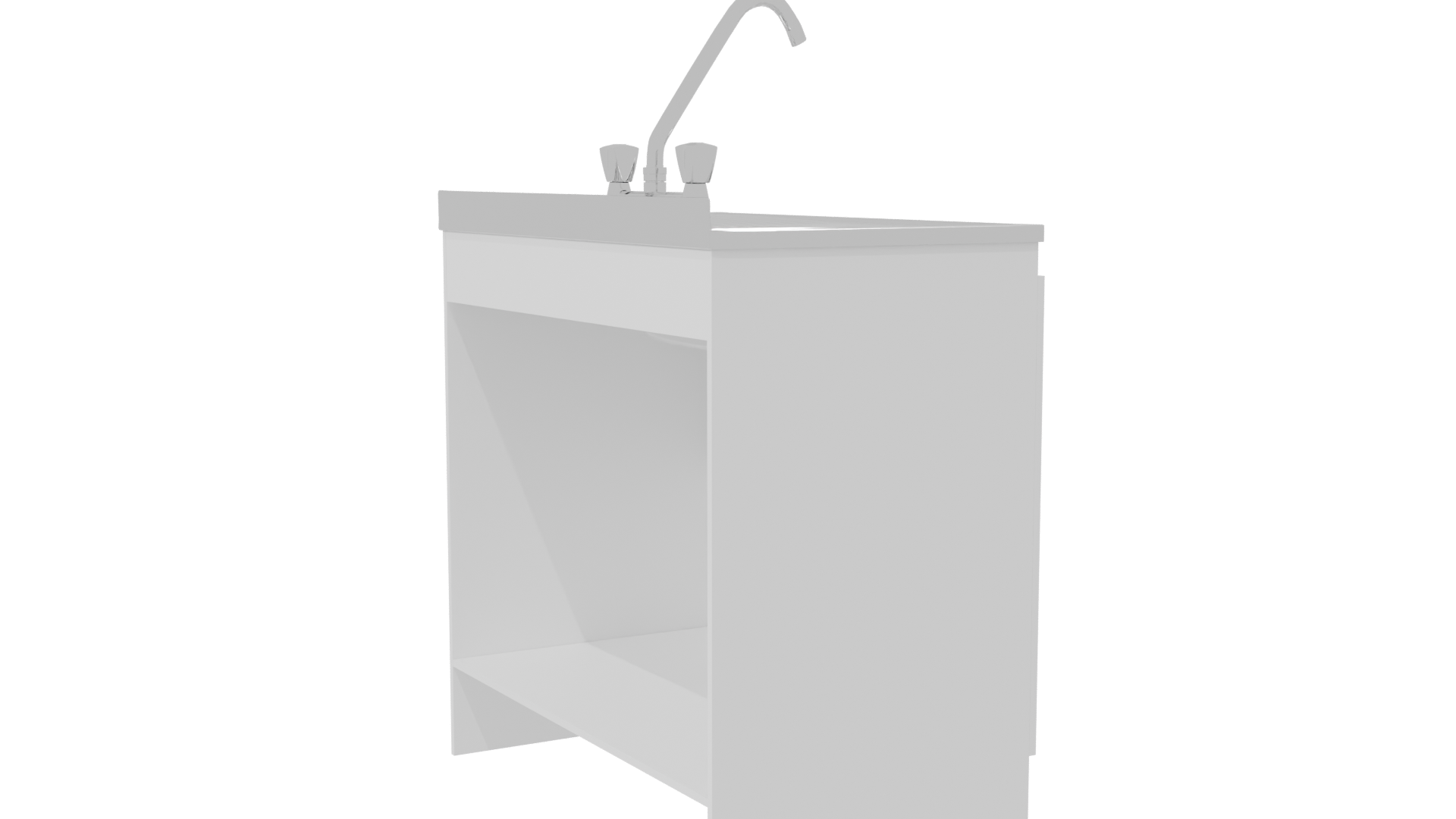 Sleek Kitchen Sink Cabinet Model - Professional 3D Model Render 7