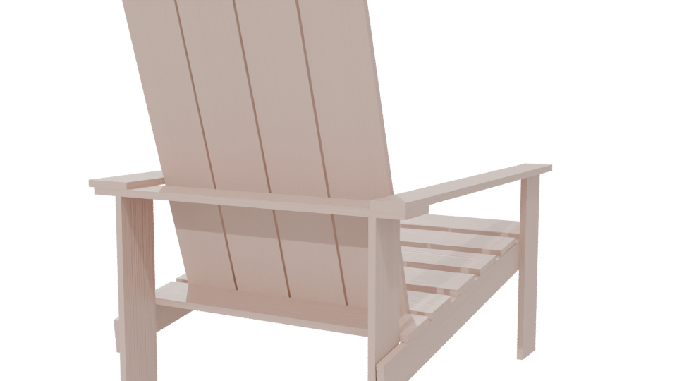 Minimalist Outdoor Wooden Lounge Chair 3D Model - Professional 3D Model Render 6
