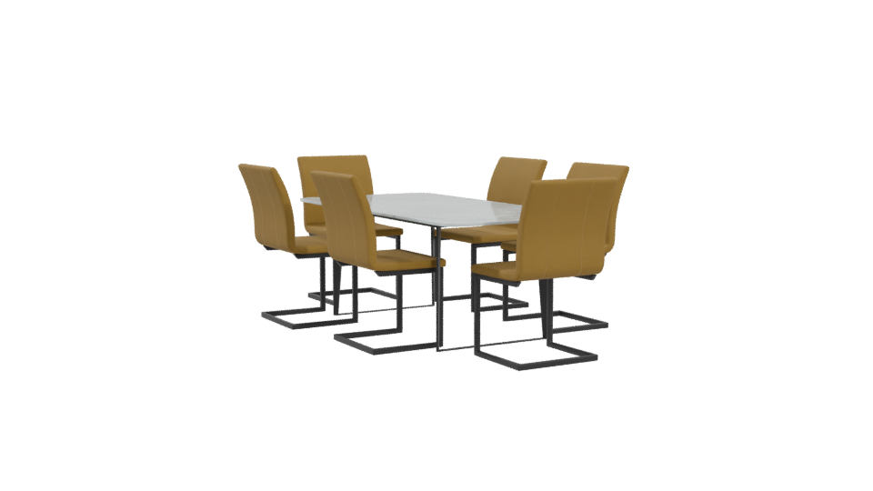 Modern Dining Table Set 3D - Professional 3D Model Render 4