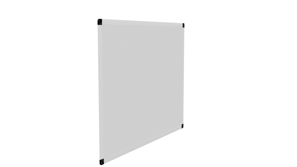 Minimalist Whiteboard 3D Model - Professional 3D Model Render 3