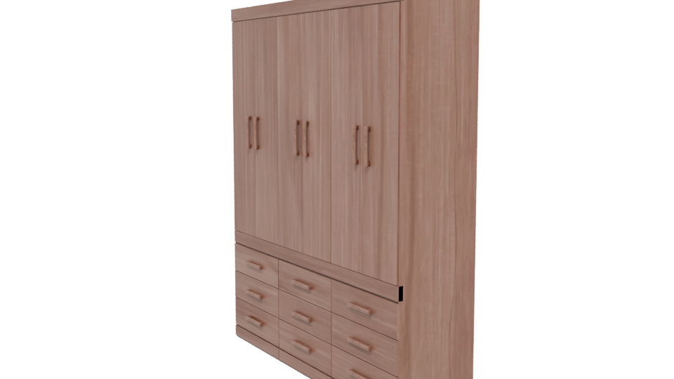Stylish Wooden Wardrobe Model - Professional 3D Model Render 13