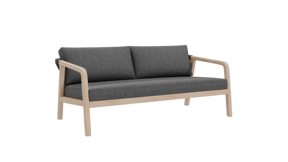 Stylish Modern Fabric Sofa 3D Model - Professional 3D Model Render 10